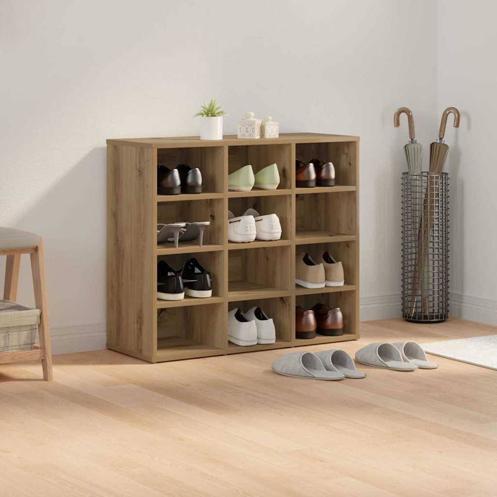 Shoe Cabinet 77.5 X 30 X 67 Cm Engineered Wood Artisan Oak