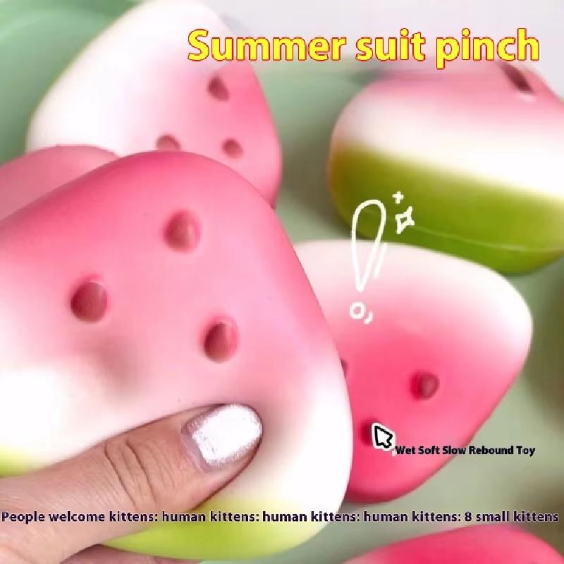 Squishy Watermelon Fidget Toy Anti-Stress Slow Rising Fruit Pinch Squeeze Stress Reliever Funny Pressure Reducer Prop