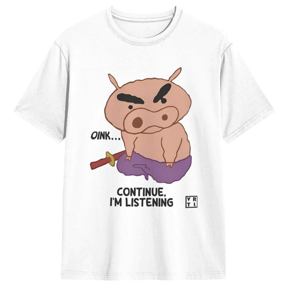 

Уличные футболки Brave Pig Crayon Shin Chan Buri Buri Zaemon Хлопковые футболки Футболка для мужчин Летняя одежда с коротким рукавом S