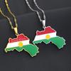 Heiß verkaufende geometrische Anhänger-Halskette mit Kurdistan-Karte aus poliertem Titanstahl