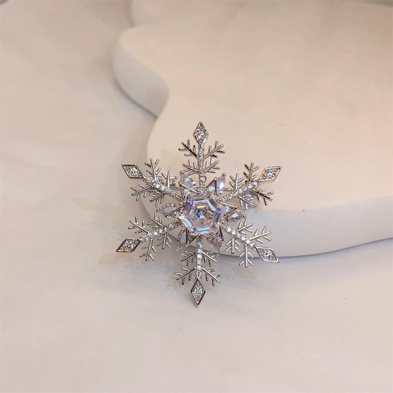 Elegant Rotating Snowflake Brooch: High-End Unisex Pin for Fashionable Sweater Decoration