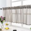 Yousheng Short Curtain Wear Rod Style Scratch-Proof Wrinkle-resistant Non-fading Tear-Resistant Rhombus Lace Mesh Short Curtain for Cafe