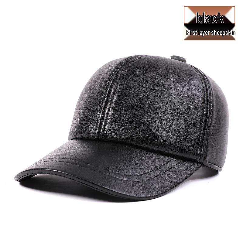 Men's Sheepskin Duckbill Cap - Adjustable Sun Protection for Large Heads, Perfect for Spring and Summer Outdoor Wear
