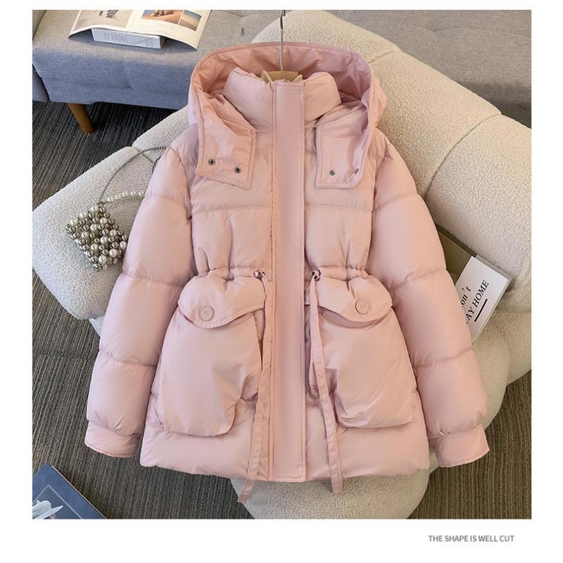 New cotton-padded clothes, new women's bread clothes, winter clothes, small waist thickened casual medium and long coat