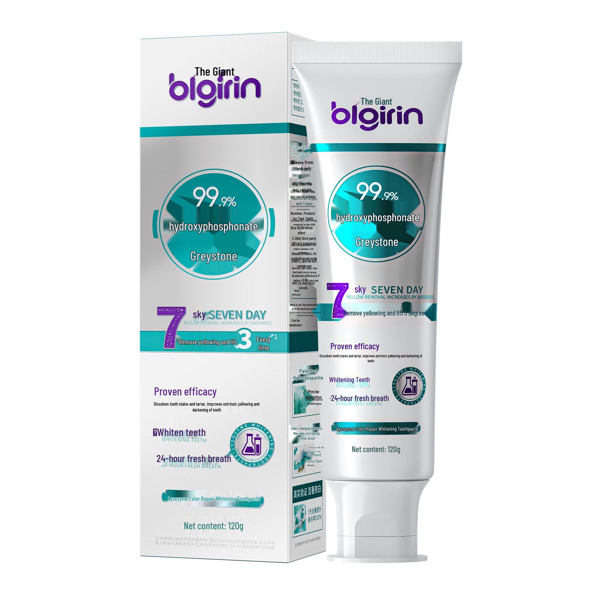 Baili Giant Lysozyme Whitening Toothpaste: Brightens Teeth, Removes Yellowing, Eliminates Bad Breath for Freshness