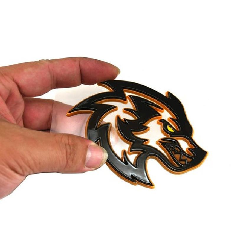Pair Wolf Car Emblem Badges Car Door Side Sport Sticker  Glossy