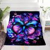 A Colorful Butterfly Print Flannel Blanket Suitable for Bedding, Office, Home, Camping, Warming, Sofa, Bed, Christmas Halloween