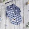 Plaid Patchwork Lapel Shirt for Small Dogs - Spring/Summer Breathable Pet Clothing