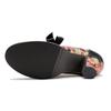 Johnature Dames Schoenen Zoete Print Pumps Vintage Landelijke Bloemige Kant Strik Dames Middelhoge Hak Schoenen