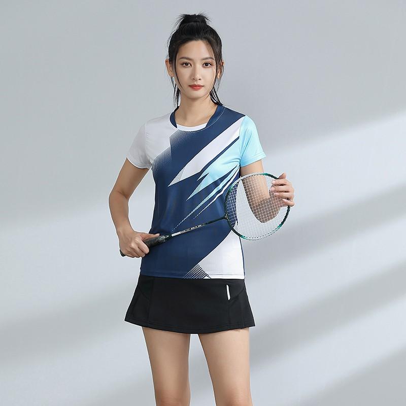 Quick-Dry Badminton Sport Set Men Women Athletic Wear Tennis Volleyball Table Uniform With Number Printing