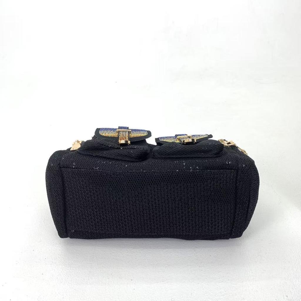 Europäische und Amerikanische Elegante Damen-Schultertasche mit Diamantbesatz und mehreren Taschen, Luxuriös und Luxuriös, Crossbody-Handtasche für Society-Damen