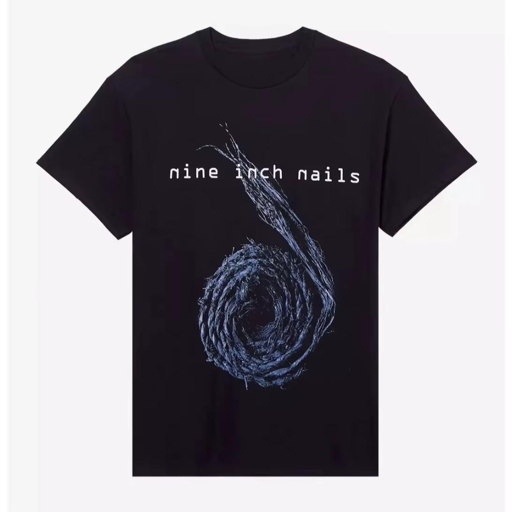 

Nine Inch Nails NIN Album Graphic 100Cotton Tshirt Unisex Y2k 2026 Summer New Oneck Retro Rock Women Clothing 4XL