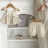 Sweet Summer Baby Girls Two Piece Outfit Set With Sleeveless Top And Shorts For Ages 1 To 3