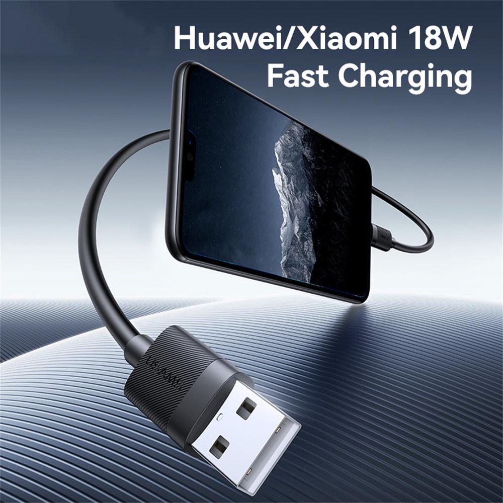 USAMS SJ779 U94 1m USB-A to Micro USB 2A 18W Fast Charging Cable Data Sync Cord for Android Phones