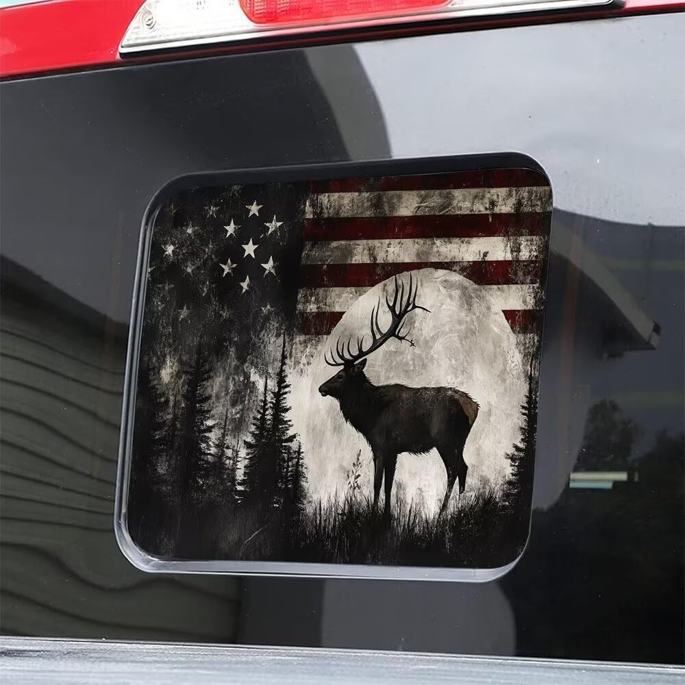American Flag Running Horse Sliding Rear Window Decals for Trucks, Patriotic Horses Automotive Decal for Truck Back Middle Window, Animal Car Decor Rear Middle Window Decal