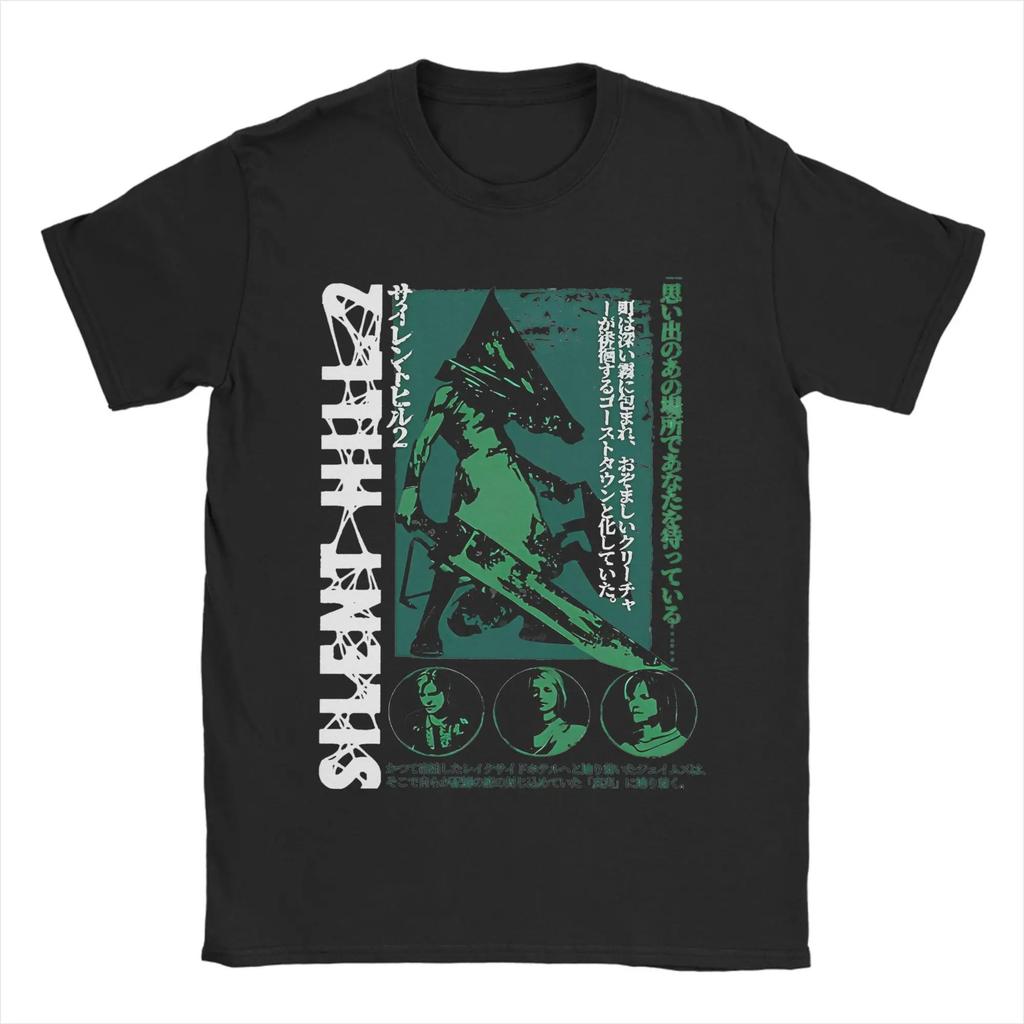 Silent Hill Horror Game Printed Pure Cotton Tshirt Trendy Retro Dark Thriller Style Personalized Wearing Pure Cotton Tee Unisex