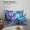 3pcs Butterfly And Rose Bedding Sets 3D Printed Floral Pattern Duvet Cover Sets With Pillowcases No Filling Vivid Visual Style