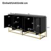 Modern Black Storage Cabinet with 3 Double Doors, Large Storage Space and Matte Surface, Stylish Sideboard for Living Room, Dining Room & Office