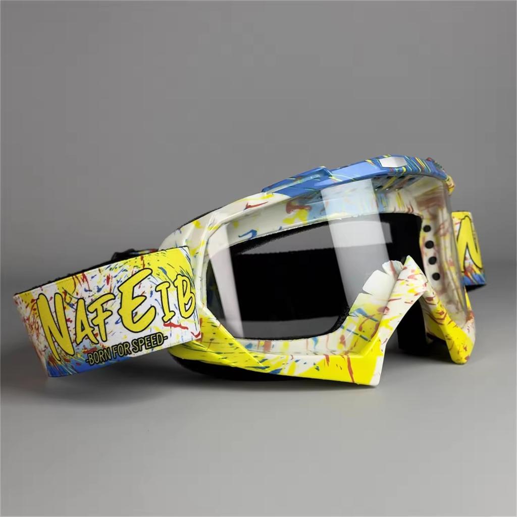 2026 Vibrant Frame Design Motocross Goggles UV400 Lens  Lightweight Durable Adjustable Strap Outdoor Sports Riding Goggles