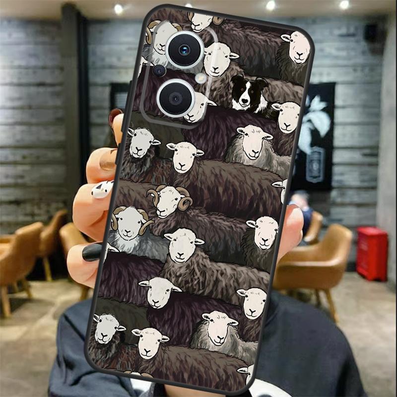 Cartoon Sheep Case For OPPO Reno 8T 7 8 10 11 12 13 Pro 13F 12F OPPO Find X8 Pro X6 X3 X5 Lite Cover Coque