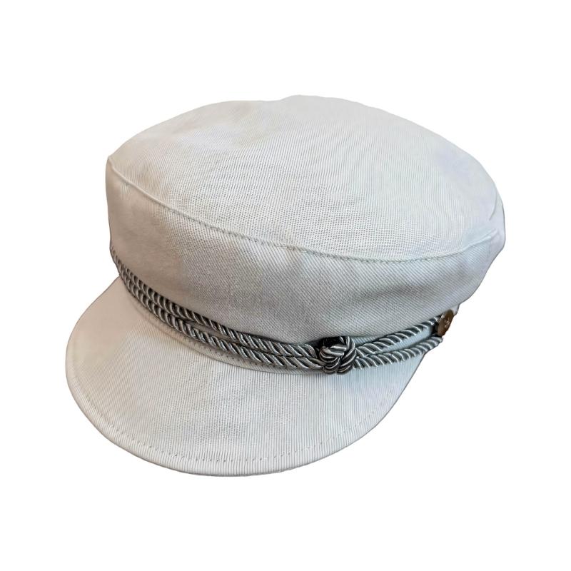 

Contemporary Flat Top Cap With Metal Buckles Detail Elegant Design Cosplay Hat For Women Perfect For Daily Wear синий/белый