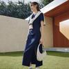 FILA Original Split Goddess Skirt III Fashion Simple Classic Retro Elegant Relaxed Casual Versatile Comfortable Short Sleeve Dress F51W629304FDB