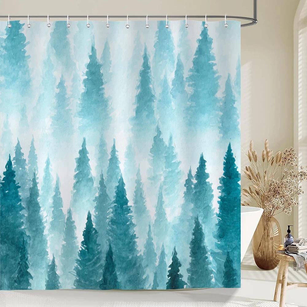 Högkvalitativ Färgstark Blommig Tyg Duschdraperi Vattentät Tryck Blommig Badrumsgardiner för Badrum Dekorera med Krokar