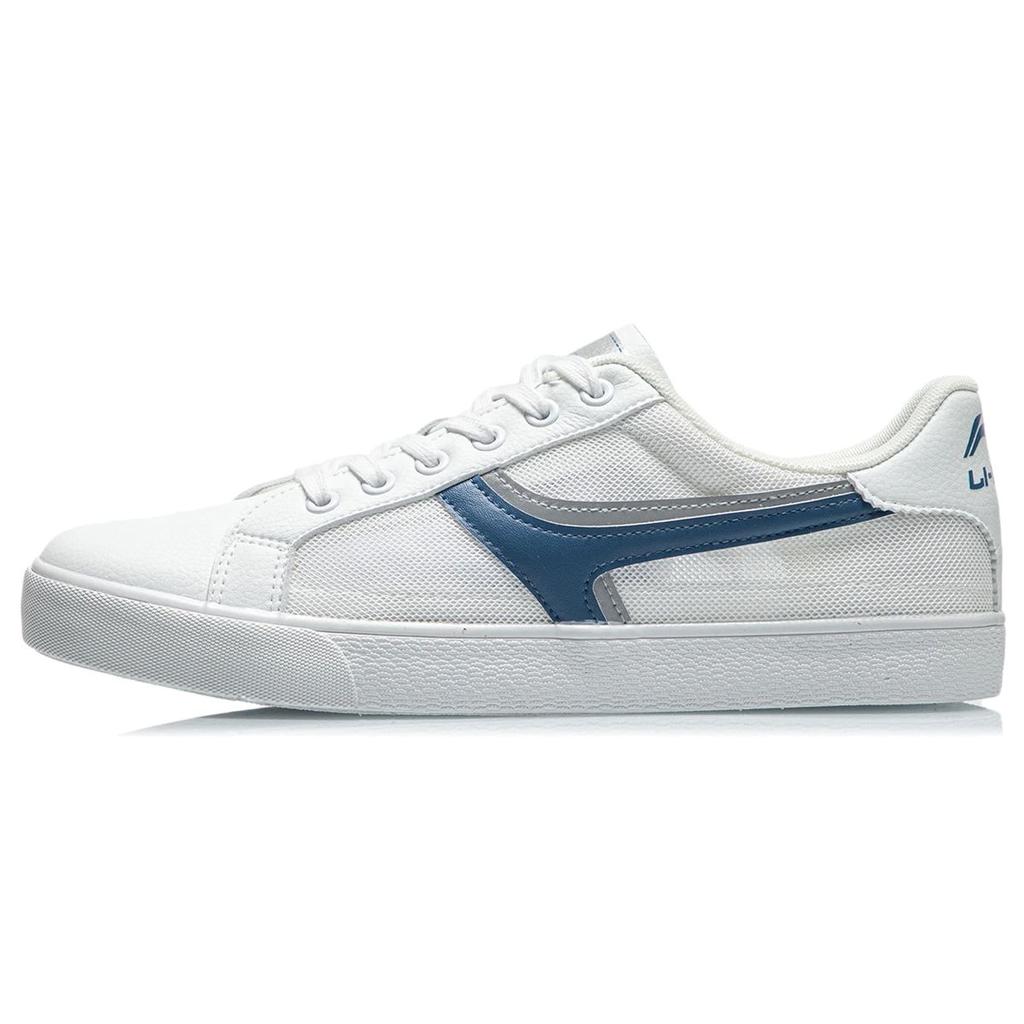 Li-Ning Reflective Low-Top Skate Shoes Men Sneakers White Blue AGCR395-2