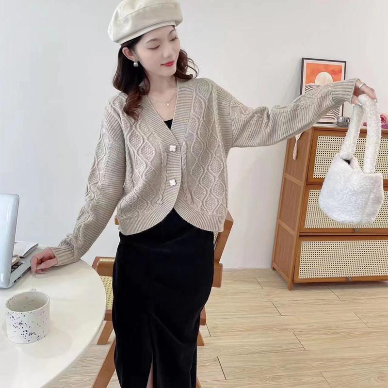 YYFS Dámská móda Ležérní Kosočtvercový potisk Podzim Zima Dlouhý rukáv Výstřih do V Svetry a Svetry s dlouhým rukávem