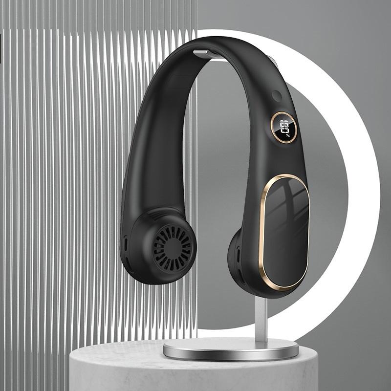 New Hanging Neck Fan USB Charging Portable Small Fan Student Office Sports Digital Display Hanging Neck Fan Portable Summer cool