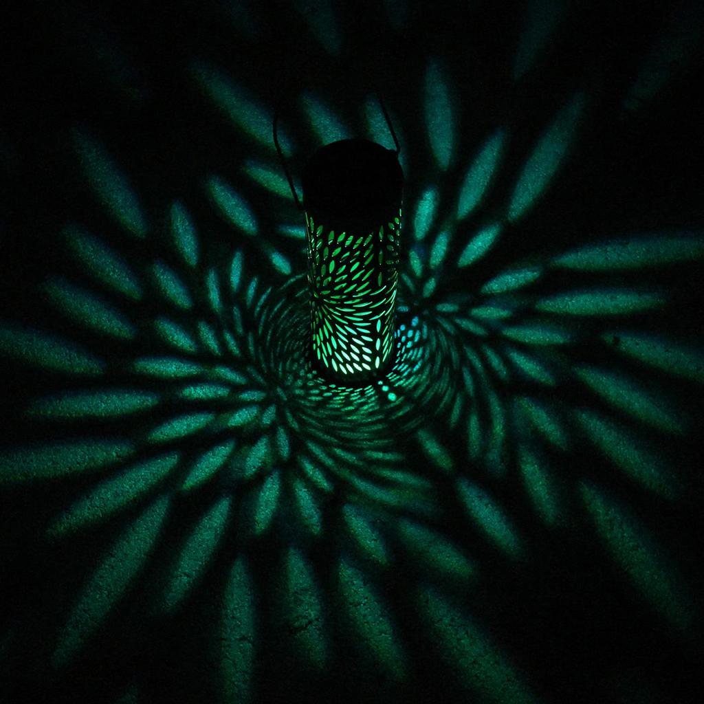 Solar-Powered Iron Lantern: Waterproof Garden Pendant Light for Outdoor Decoration