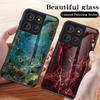 For Motorola Edge 60 Pro 5G Case Marble Pattern Tempered Glass+PC+TPU Protective Phone Cover