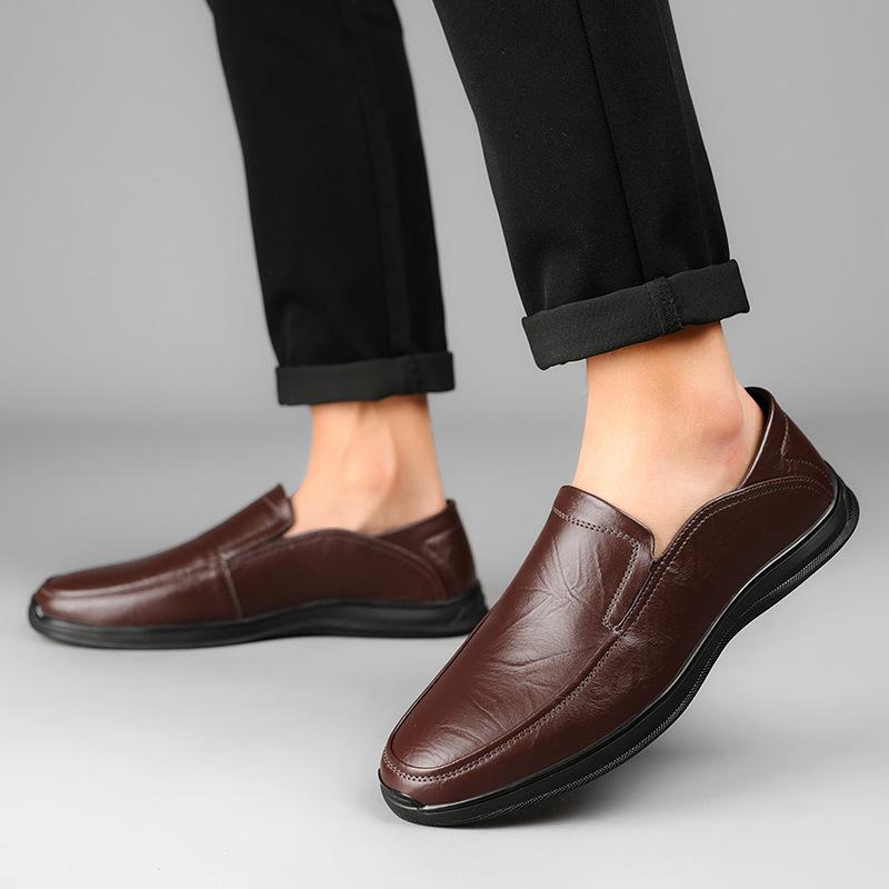 Весенние мужские кожаные туфли с мягкой подошвой — фото 4