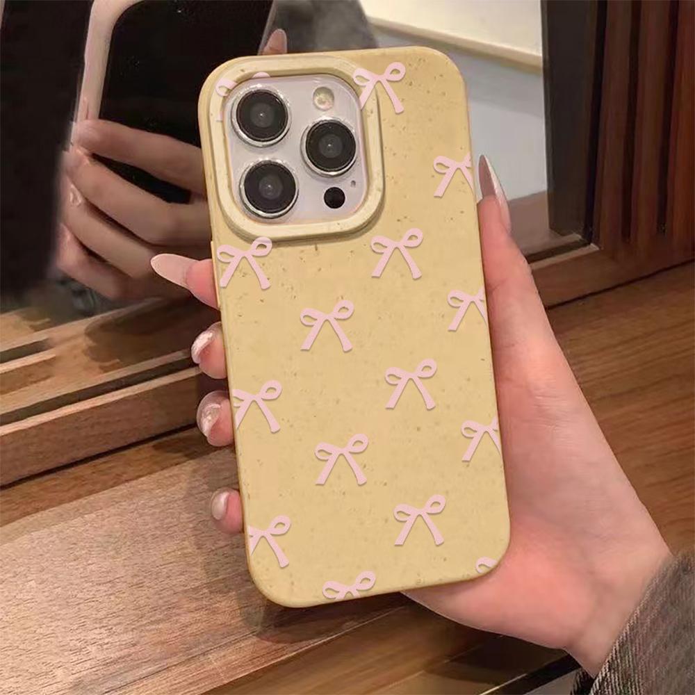 Pink Bow Phone Case Suitable For IPhone 17 Pro Max Air 16 15 Plus 14 13 12 11 Case Cover Funda For IPhone 16 15 14 Plus