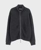 PREF Charcoal Double Zip High Neck Cardigan
