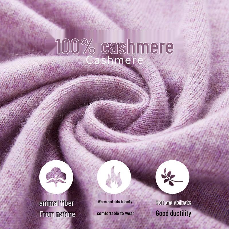 Zhaojun Women's Thickened Cable Knit Cashmere Sweater