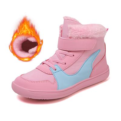 Winter Kids Wide Toe Barefoot Snow Boots Boys Girls Warm Fur Lined Shoes for Boys Girls Cold Weather Outdoor Sneakers Non-slip