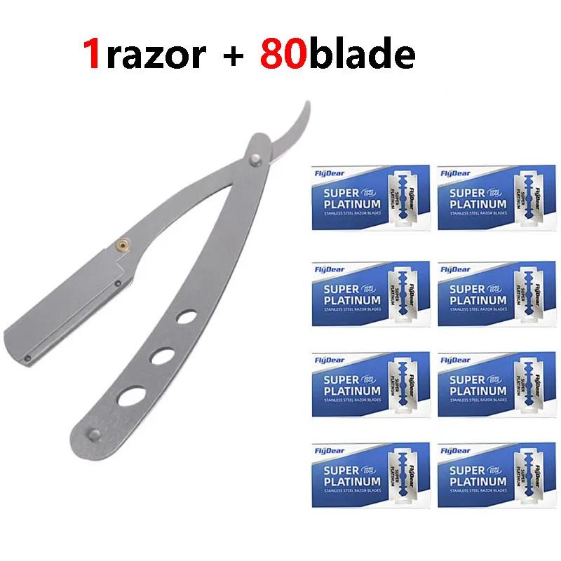 Men Professional Barber Razor Manual Shaver Straight Edge Stainless Steel Shaver Folding Shaving Shave With Blade for Daily Use