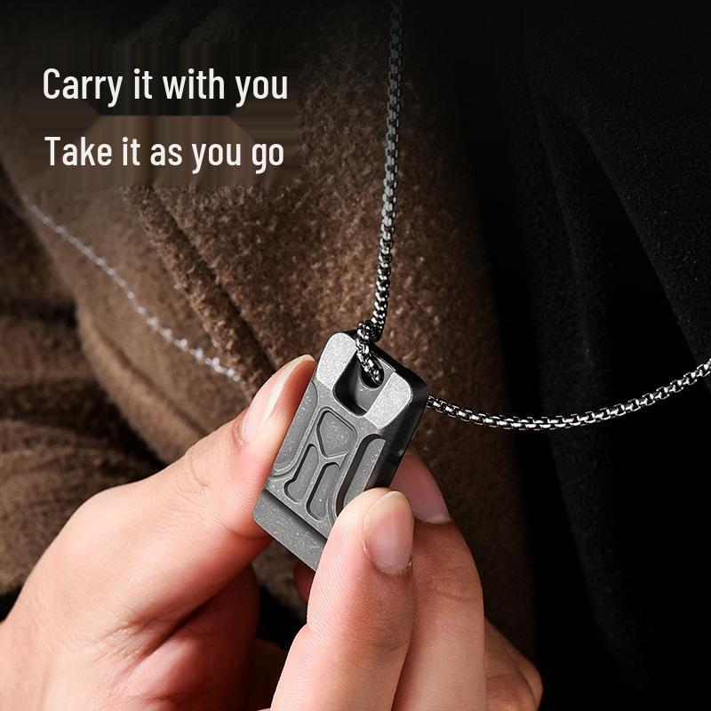 Titanium Alloy Double Tube High Decibel Emergency Rescue Whistle for Outdoor Camping