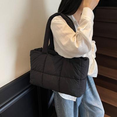 Nová péřová taška dámská ležérní všestranná dojížděcí přes rameno bavlněná taška na oblečení velkokapacitní módní přenosná nákupní taška