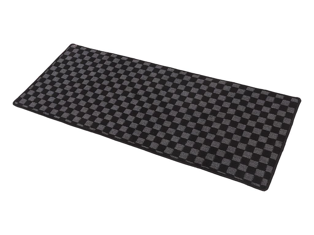 Fujidrive Universal Floor Mats for Minivans and Second and Third Rug Mats Wagons, Rows, Stain-Resistant (Black/Gray Check, Medium)