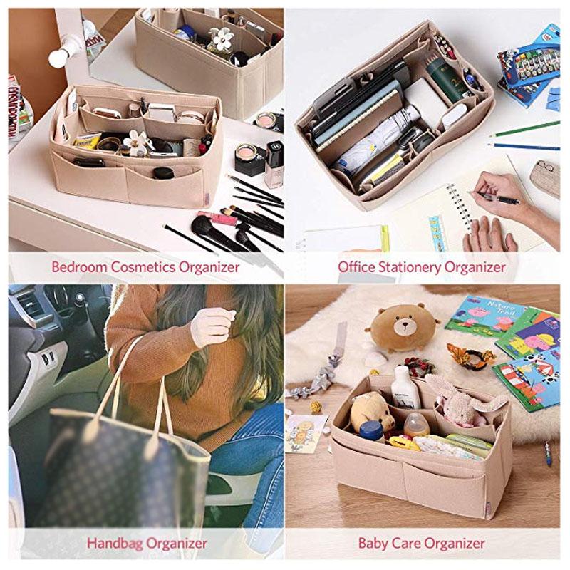 Kosmetiktaschen Filzstoff Handtaschen-Organizer Einsatztasche Reise Innentasche Tragbarer Make-up-Organizer Passt für Speedy Neverfull