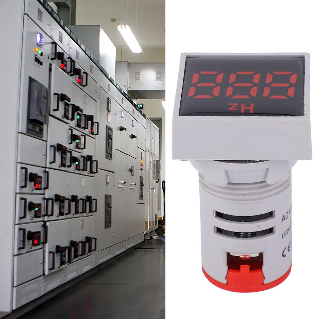 Firkantet digitalt display LED indikasjonslys AC100~380V 20~75Hz frekvensmåling(rød)