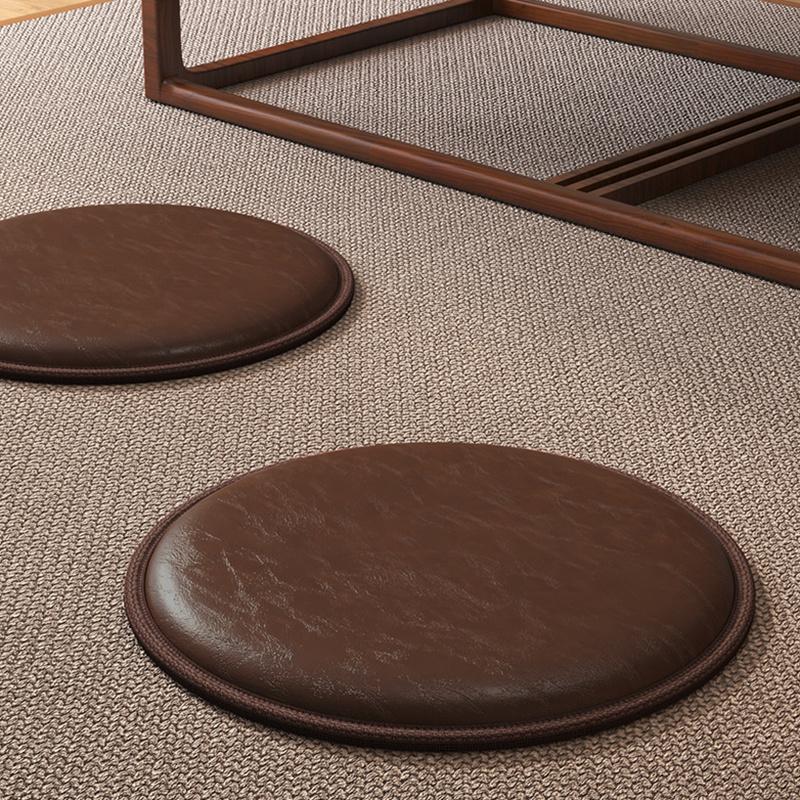 Waterproof Thick Leather Cushion Soft Round Pad 40cm Non-Slip for Comfortable Seating