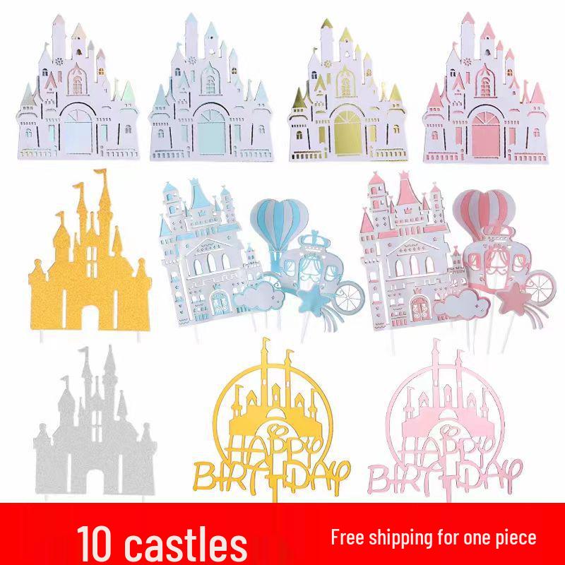 Pink & Gold Royal Birthday Cake Topper Set