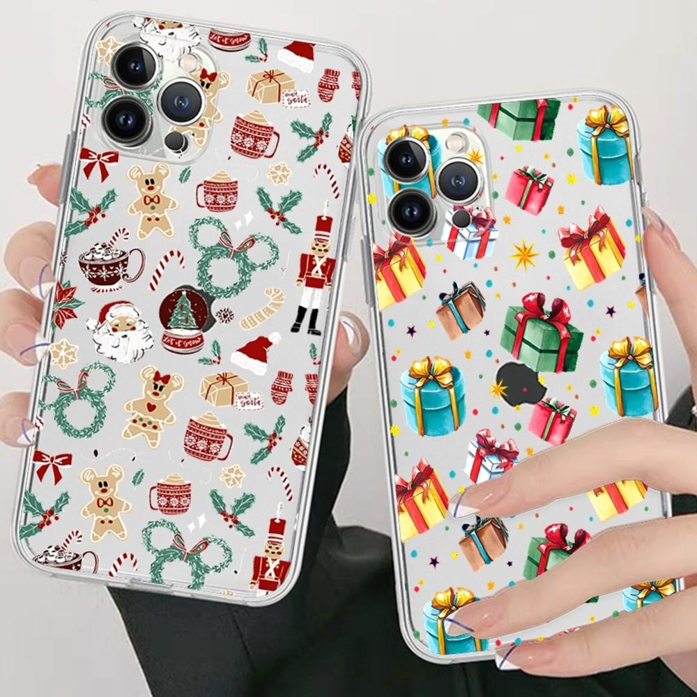 Christmas Cartoon New Year Gift Phone Case for iPhone 16 15 8 7 6 6S Plus X SE XR XS 14 11 12 13 Mini Pro Max Mobile Case