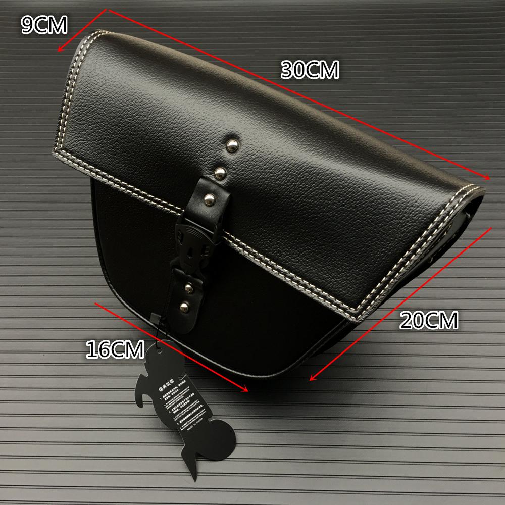 Universal Accessories Triangle Synthetic Leather Motorcycle Side Saddle Bag for Cafe Racer ATV Bikes