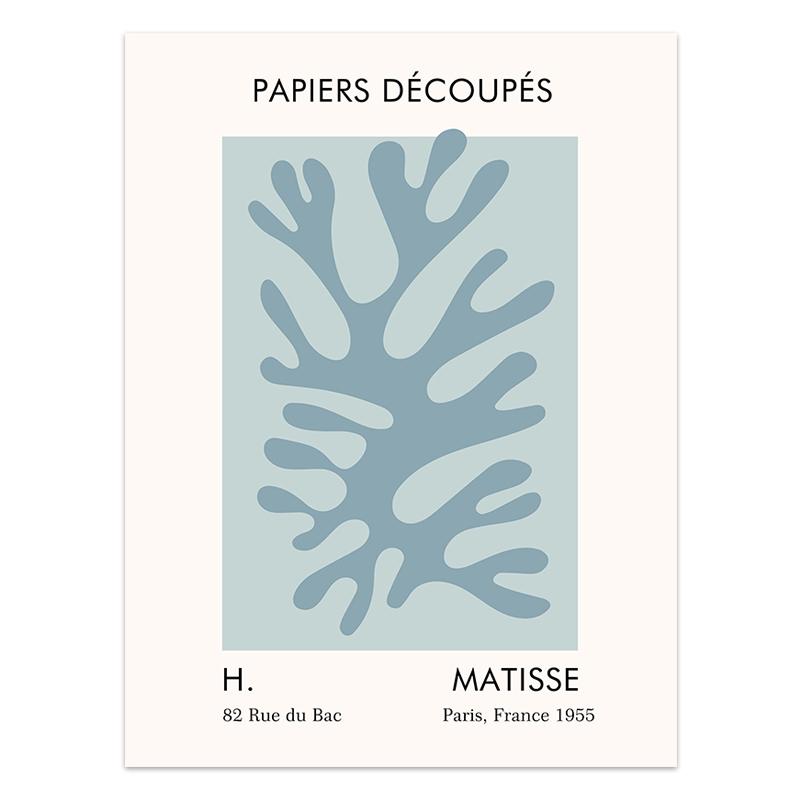 Abstrakt Matisse Girl Korall Färgglada Löv Nordiska affischer och tryck Modern väggkonst Canvasmålning Vardagsrum Heminredning