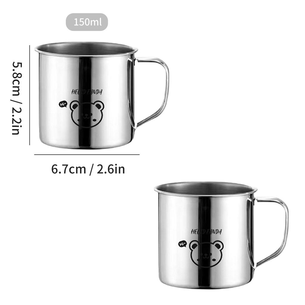 Anti Drop 304 Stainless Steel Mug With Handle Mini Portable Tea Milk Cup Cute Kid Water Cup Outdoor Picnic Drinkware