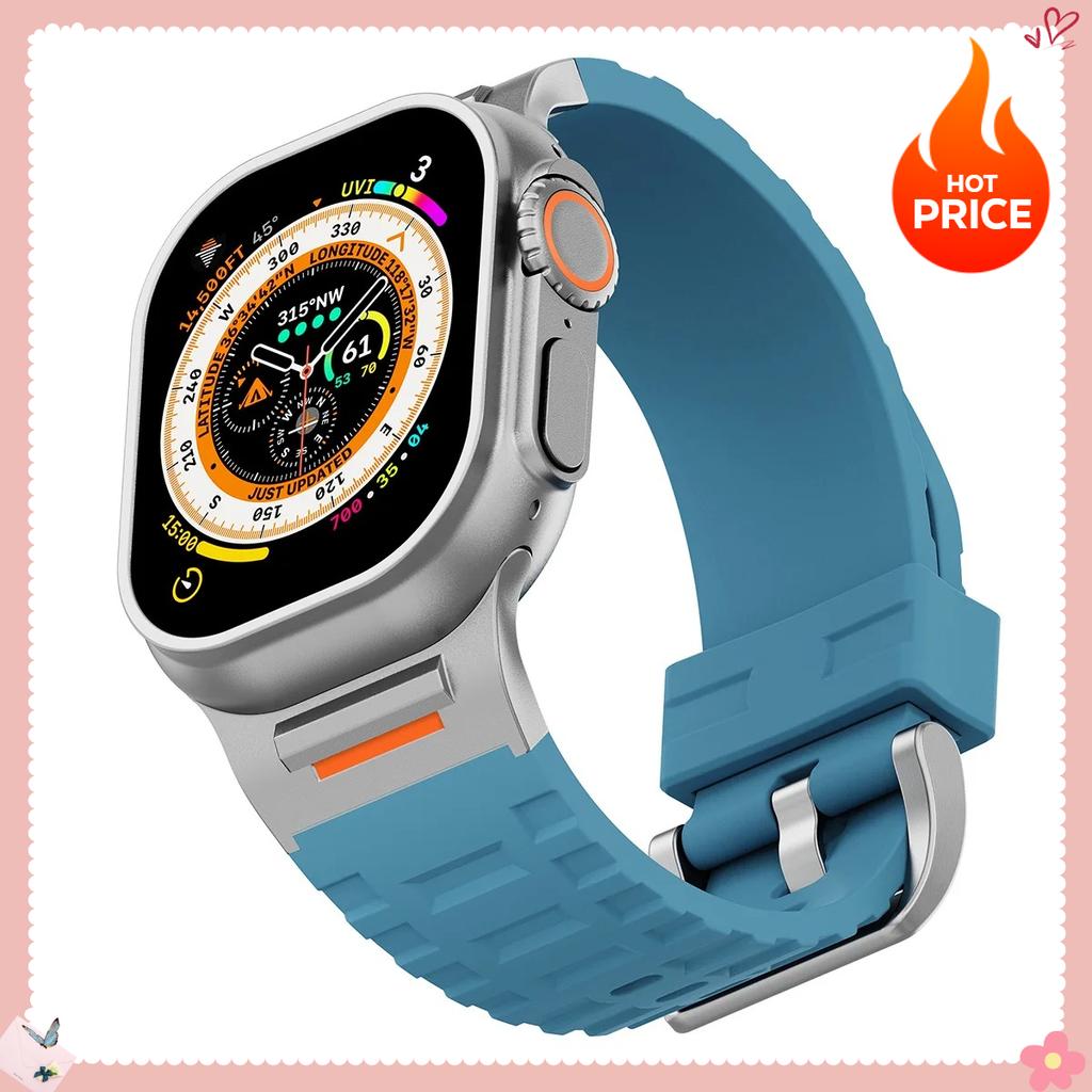 HOT Sport Band for Apple Watch Ultra 3/2 49mm S11 10 9 8 7 46mm 45mm Soft Silicone Bracelet for iWatch6 5 4 Se 44mm Correa Strap